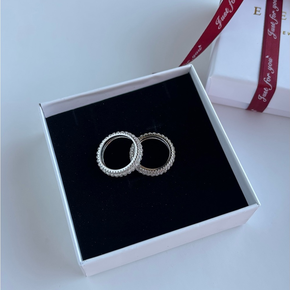972 Zircon Silver Color Ring